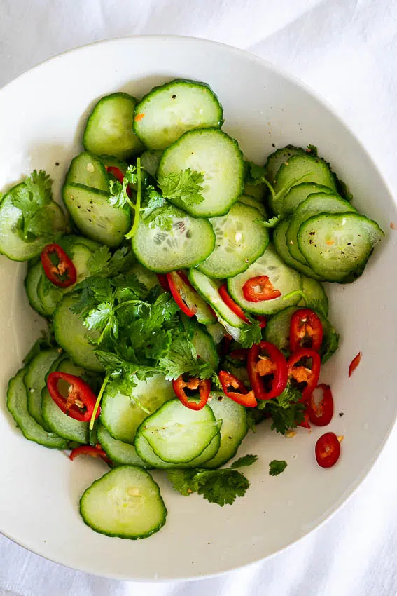 Spicy cucumber salad