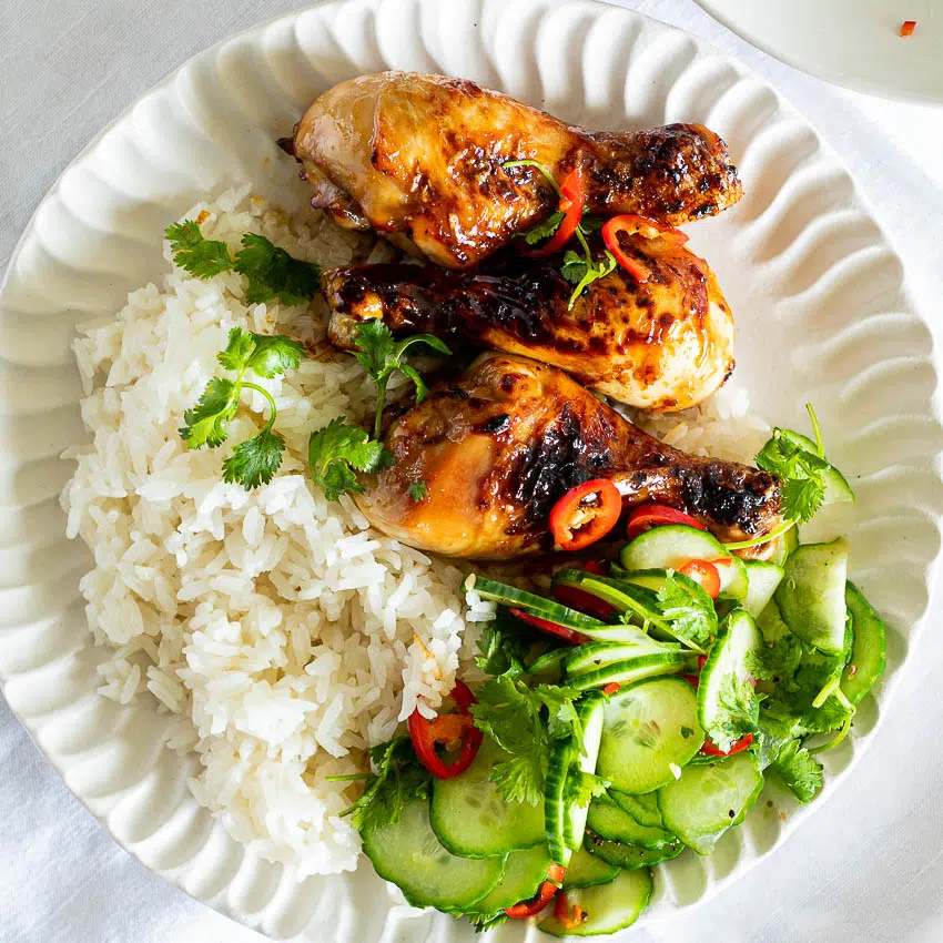 Sticky garlic air fryer chicken legs