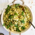 Green olive grain salad