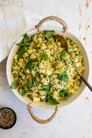 Green Olive Feta Grain Salad