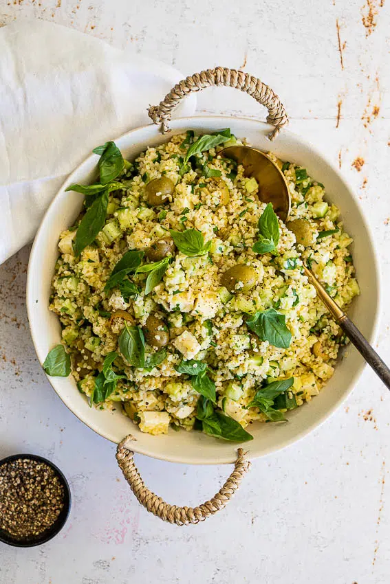 Green Olive Feta Grain Salad