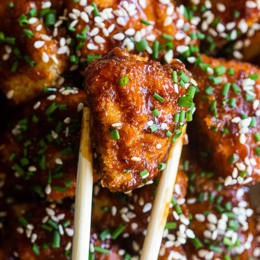 Air fryer honey garlic chicken bites