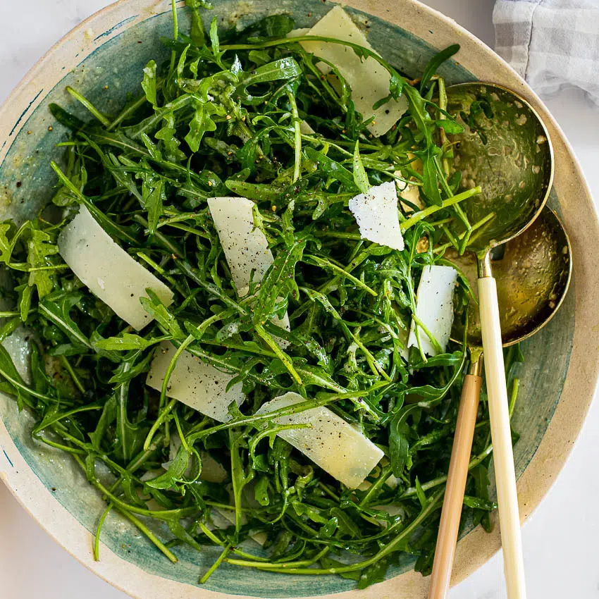 Easy Arugula Salad with Lemon Parmesan Dressing