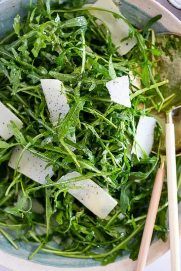 Arugula salad with lemon Parmesan salad