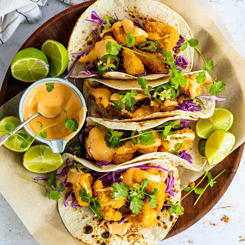 Bang bang chicken tacos