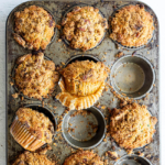 Zucchini Bread Muffins with Pecan Streusel