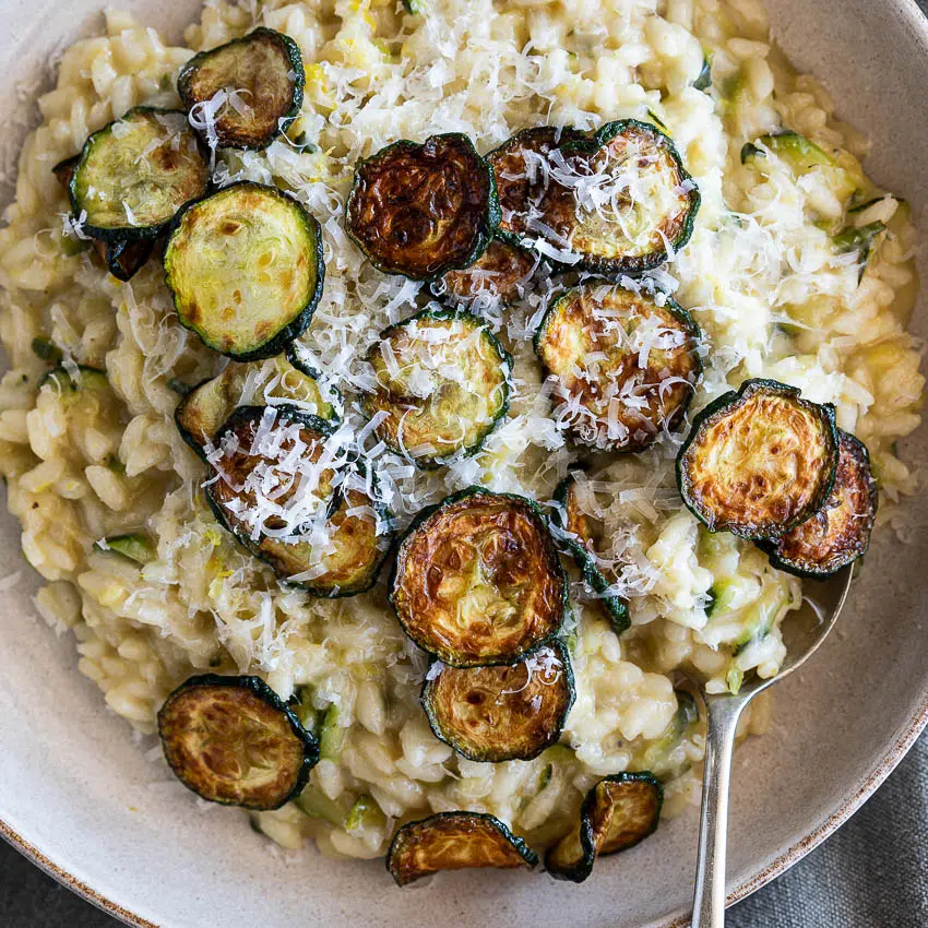 Lemon Parmesan Zucchini Risotto
