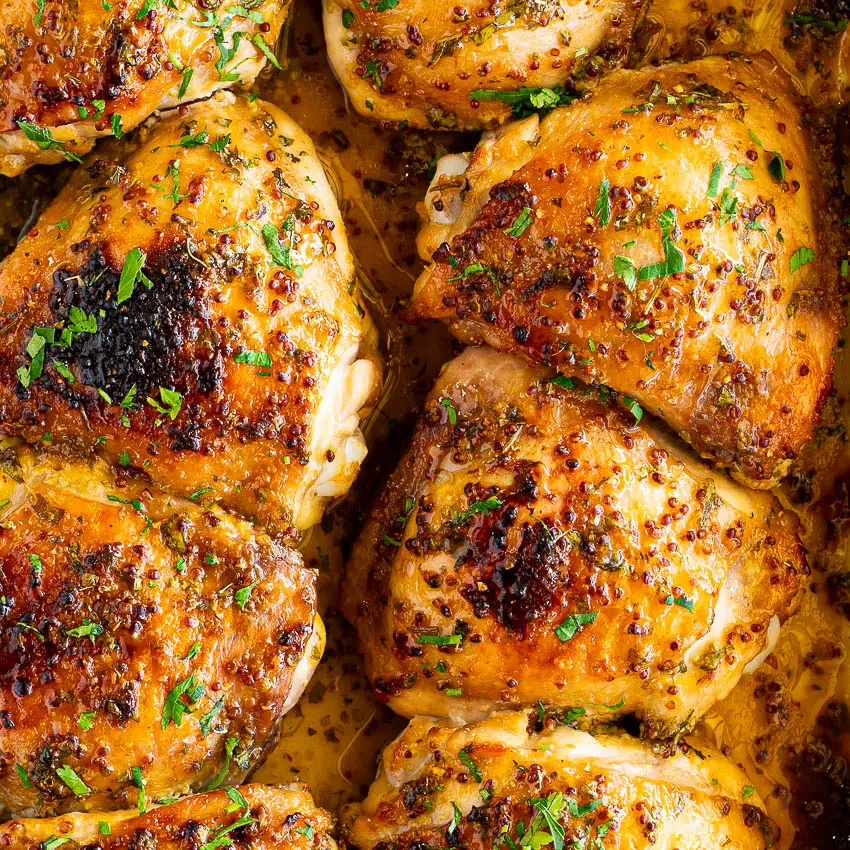 Baked honey mustard chicken thighs