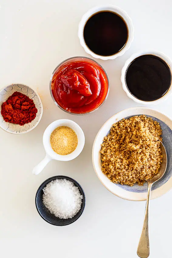 Ingredients for BBQ sauce.