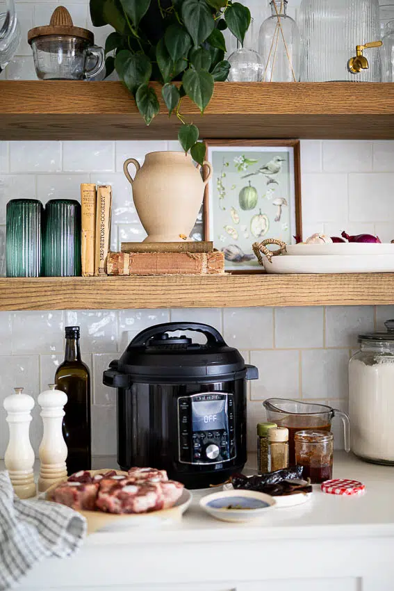 Instant Pot in Kitchen with ingredients