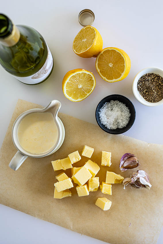 Ingredients for lemon butter sauce
