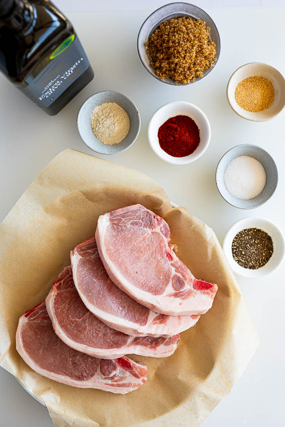 Ingredients for oven baked pork chops