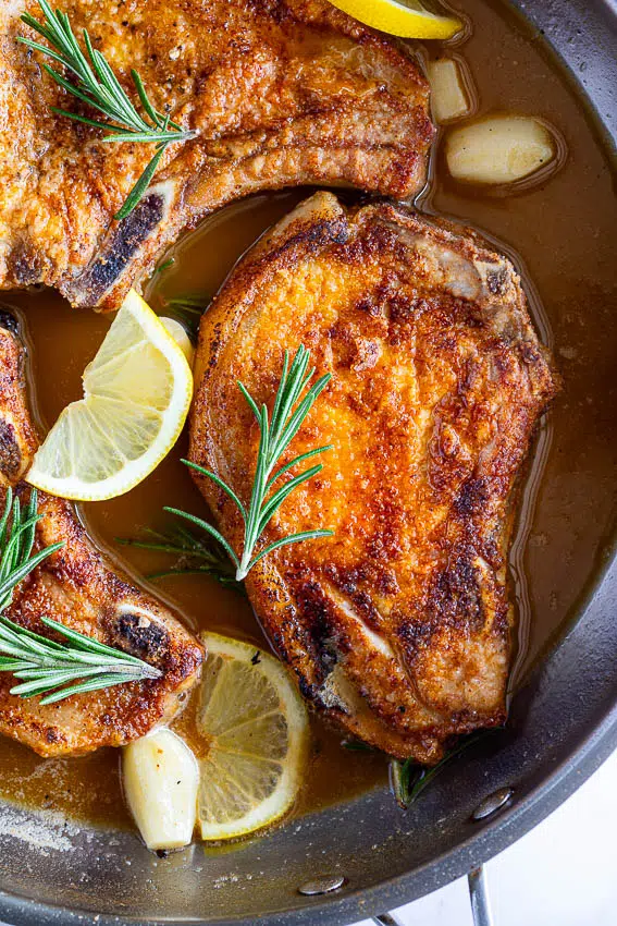 Pan-Fried Pork Chops with easy pan sauce.