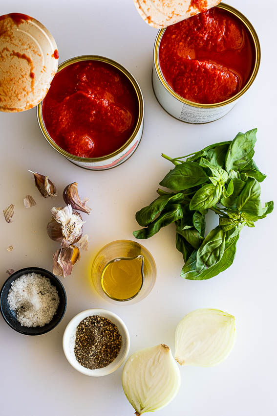 Ingredients for pomodoro sauce