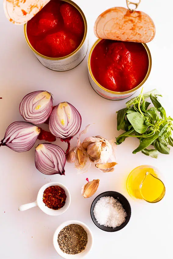 Ingredients for arrabiata sauce