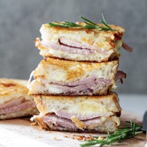 Leftover ham grilled cheese sandwich