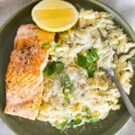 Creamy Orzo with lemon and parmesan