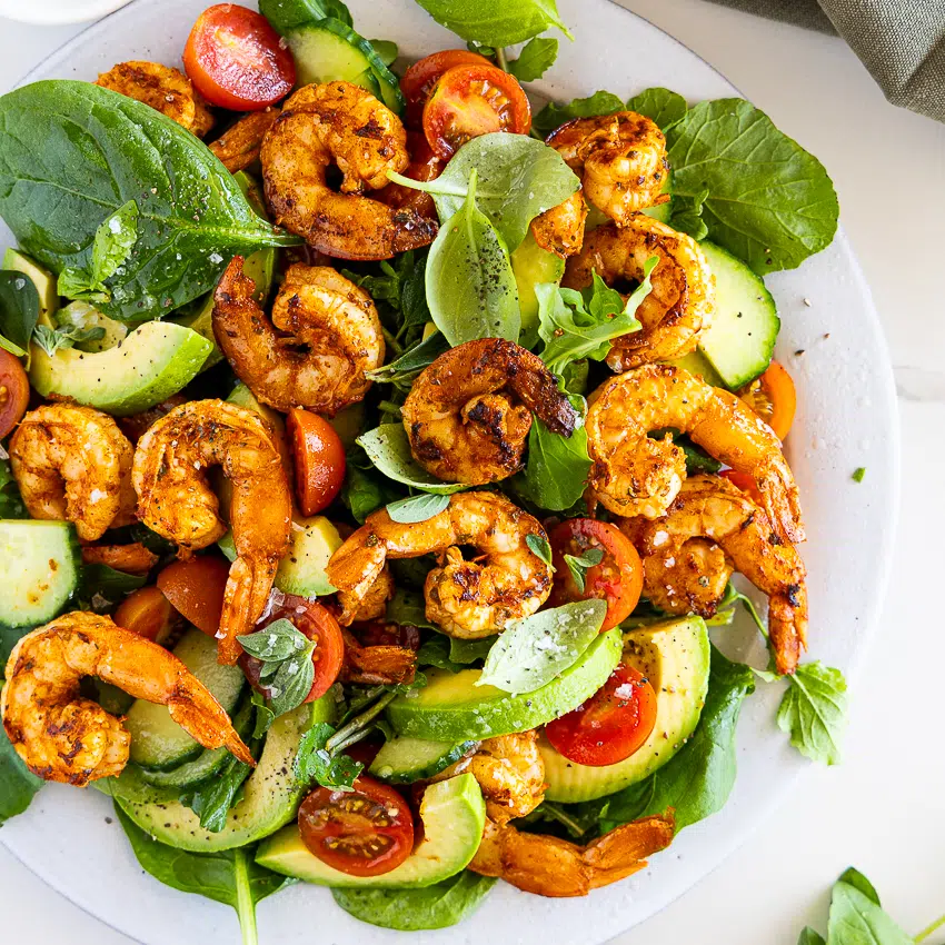 Grilled shrimp salad