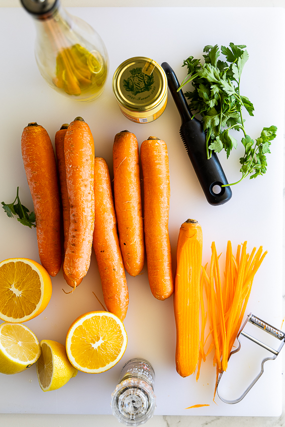 Ingredients for carrot salad
