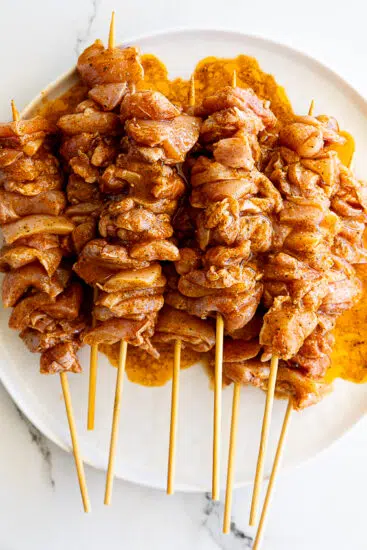 Garlic Parmesan Chicken Skewers