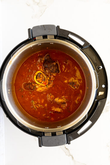 Osso Buco cooked in an Instant Pot.
