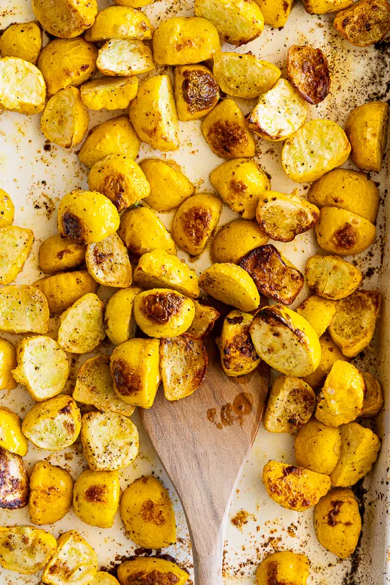 Roasted patty pan squash