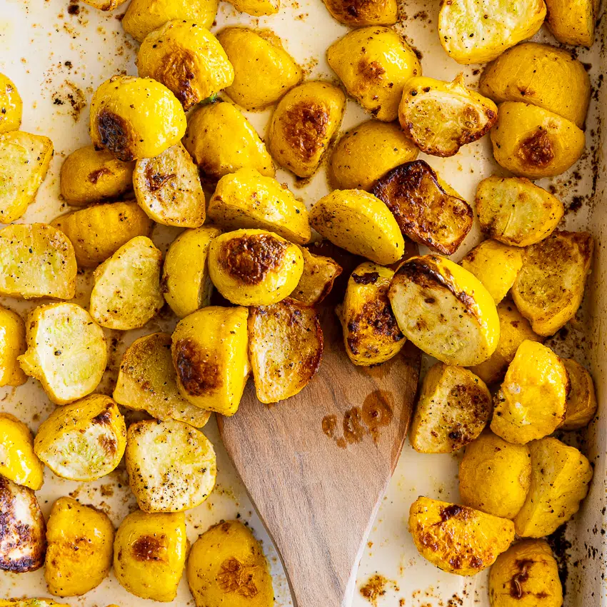 Roasted patty pan squash