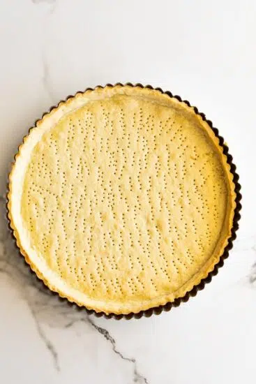 Blind baked pie crust.