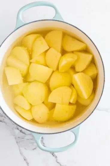 Potatoes in water.