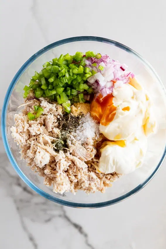 Ingredients for buffalo chicken salad