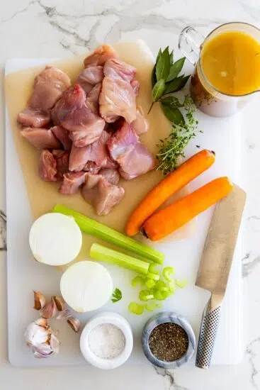 Ingredients for chicken stew