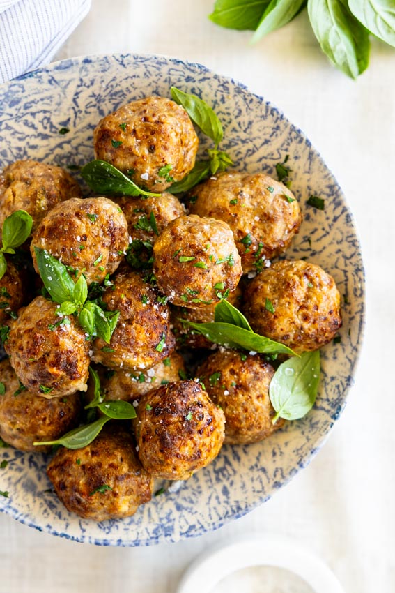 Air Fryer Meatballs in bowl