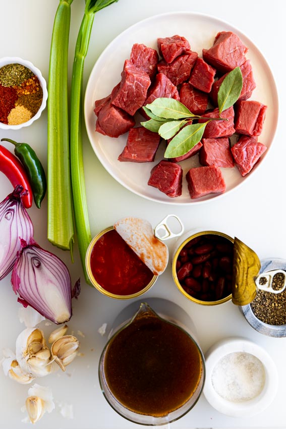 Beef chili ingredients