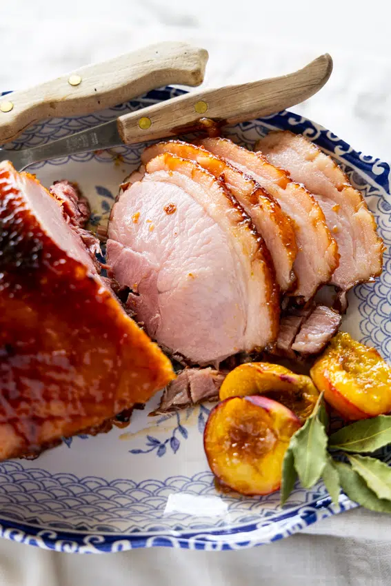 Instant Pot Gammon glazed with peach glaze