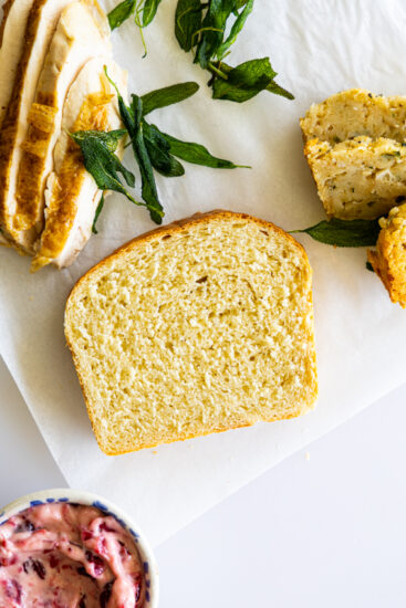 White bread on chopping board