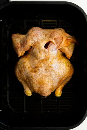 Cook the chicken breast-side down.