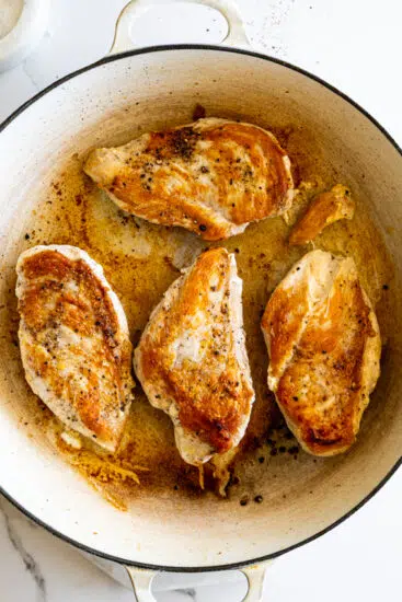 Seared chicken breasts