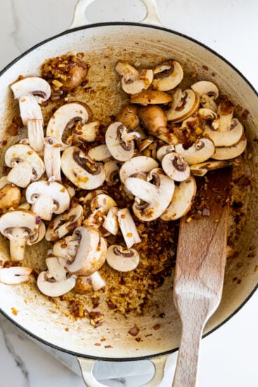 Sautéed mushrooms and onions