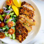 Air Fryer Chicken Breast with salad.