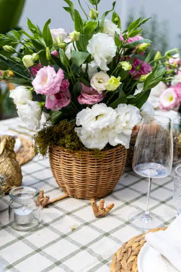 Lisianthus in Easter Basket.