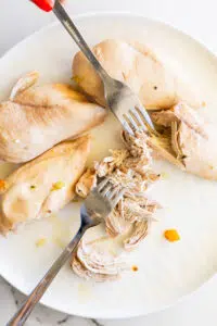 Shredded chicken breasts.