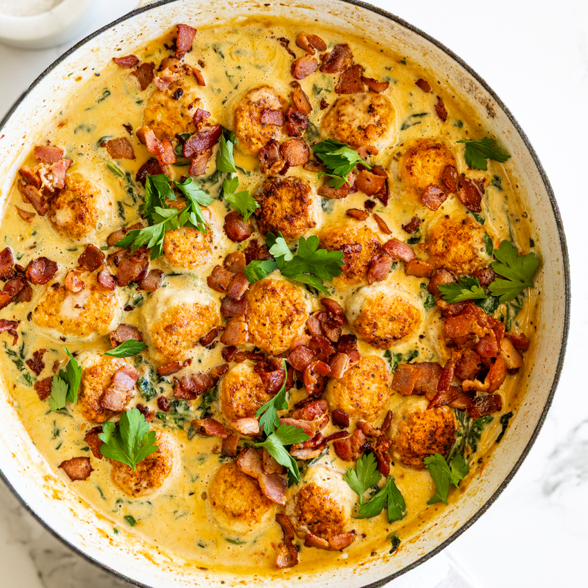 Marry Me Chicken Meatballs in white braised.