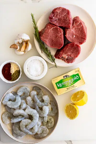 Ingredients for surf and turf.