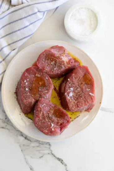 Seasoned filet mignon.