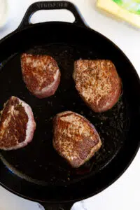 Seared filet mignon.