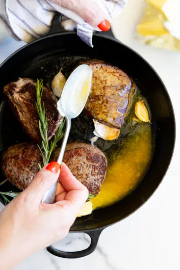 Butter-basted filet mignon