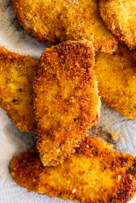 Fried chicken cutlets.