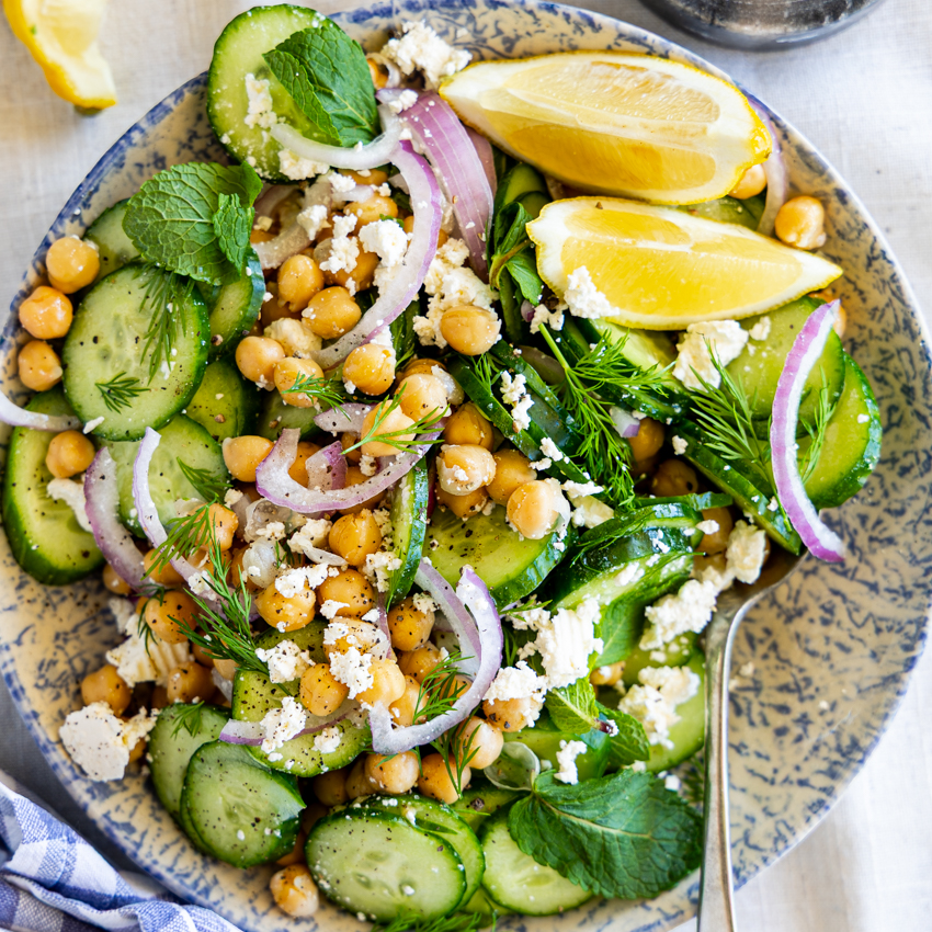 Chickpea and Cucumber Salad.