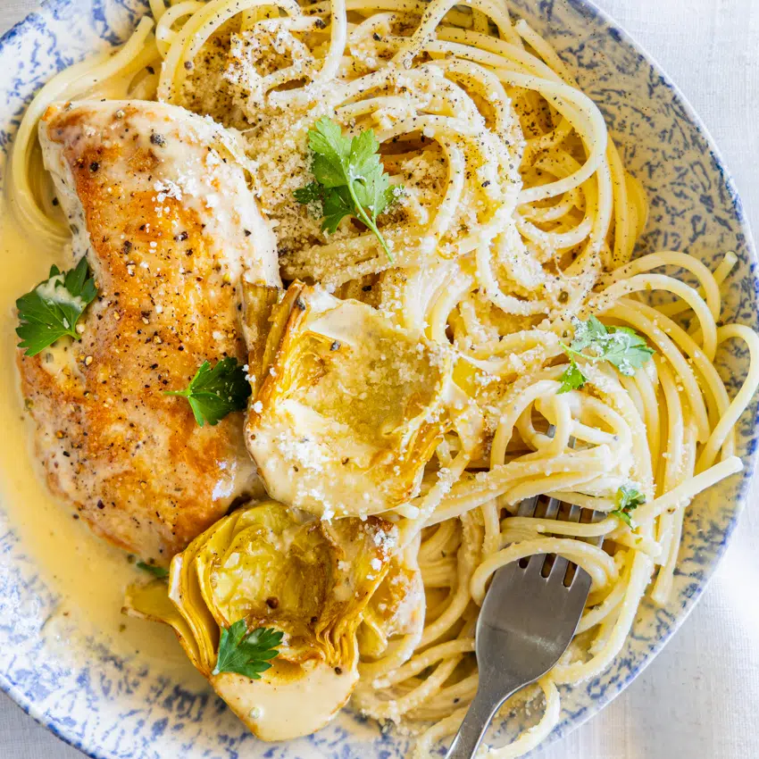Creamy Chicken Artichoke Pasta