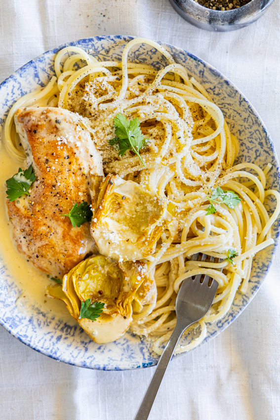 Creamy Chicken Artichoke Pasta